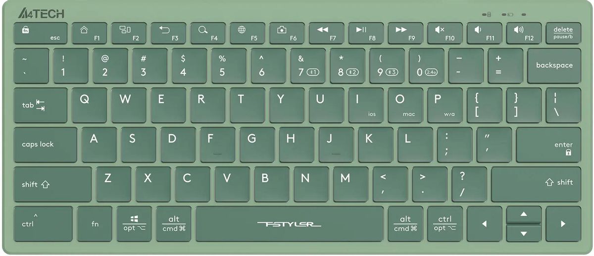 Клавиатура A4TECH Fstyler FBX51C,  USB, Bluetooth/Радиоканал, зеленый [fbx51c matcha green]